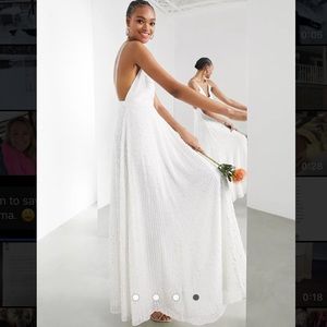 ASOS EDITION Josie sequin cami wedding dress size 2